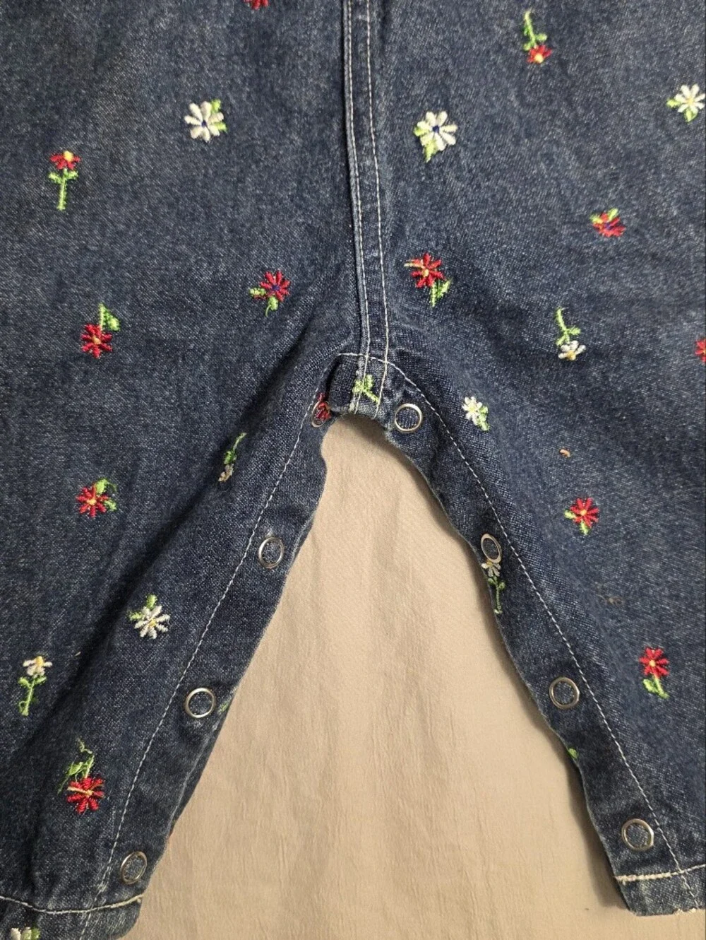 Vintage 2000s Carters Floral Embroidered Overalls